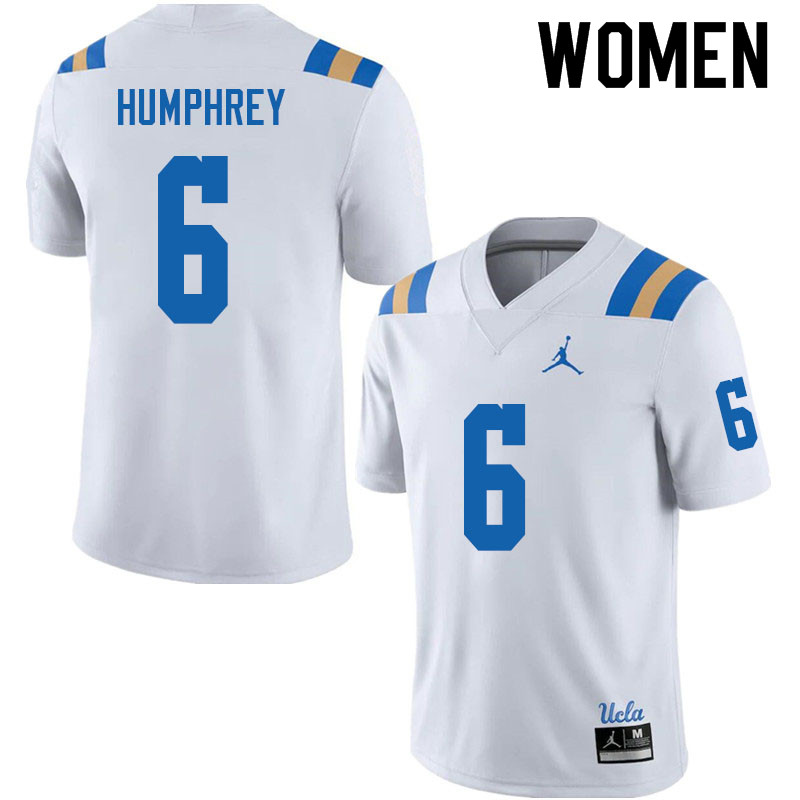Jordan Brand Women #6 John Humphrey UCLA Bruins College Football Jerseys Sale-White - Click Image to Close